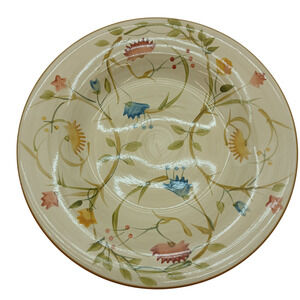 Home American Simplicity Stoneware Dinner Plates 11" Hand-Painted Floral Vine
